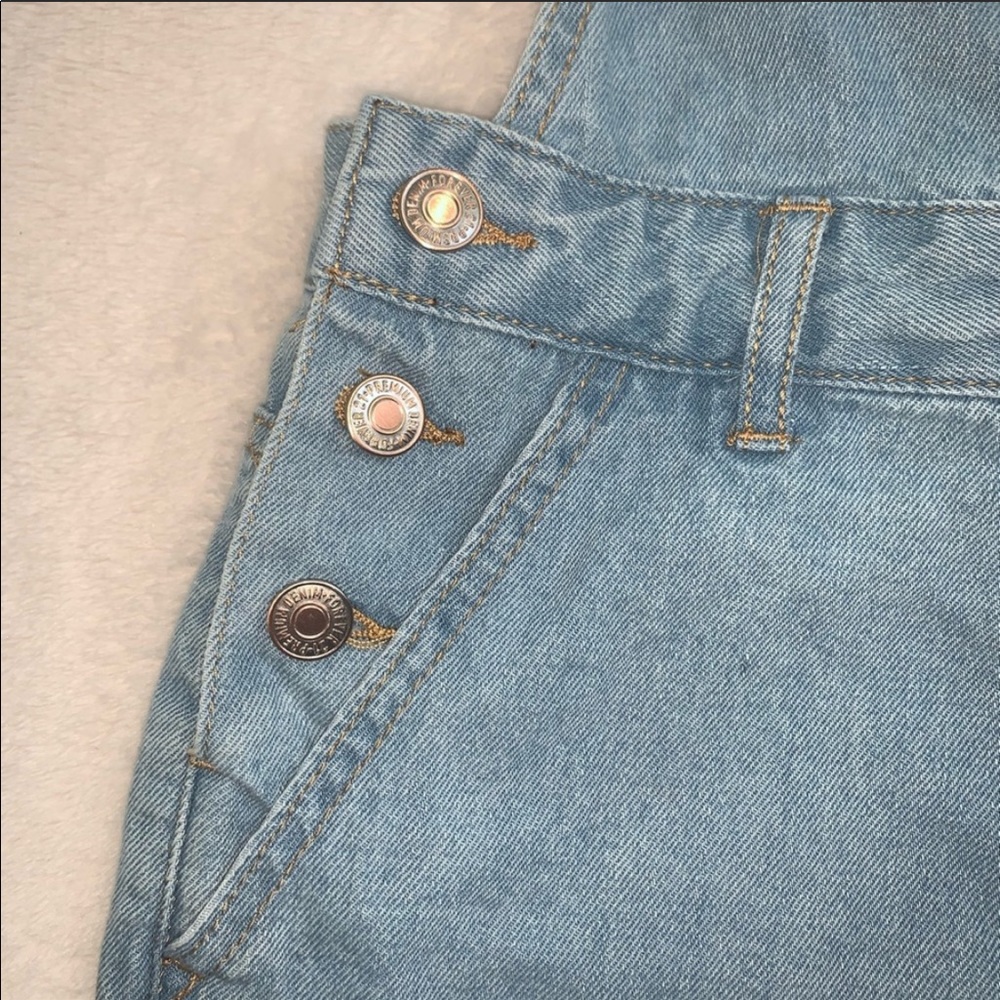 NWT Forever 21 Blue Denim Overall Dress Size SP - Picture 6 of 12